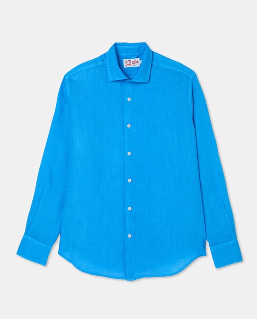 Imagem 0 de Camisa Regular Fit de Linho com Manga Comprida