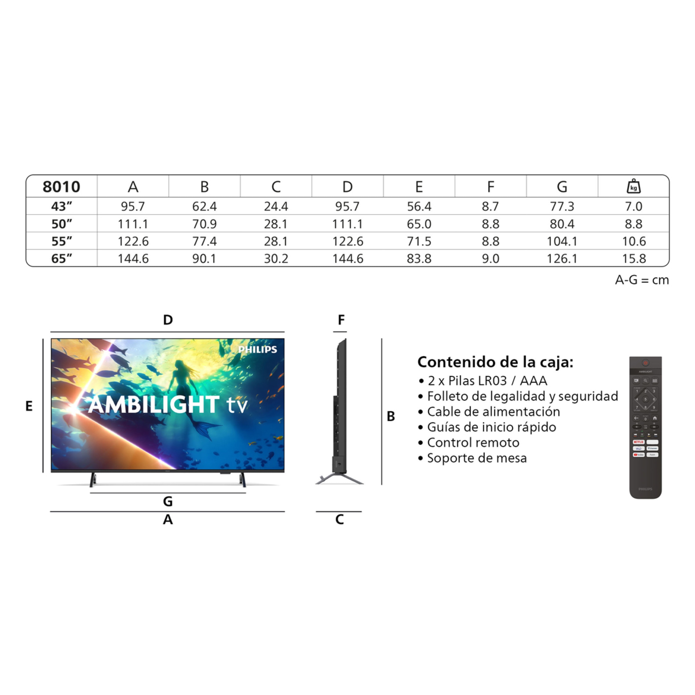 TV LED 164 cm (65") Philips Ambilight 65PUS8010/12 UHD 4K, Dolby Atmos, Titan OS, Smart TV Negro mate-11