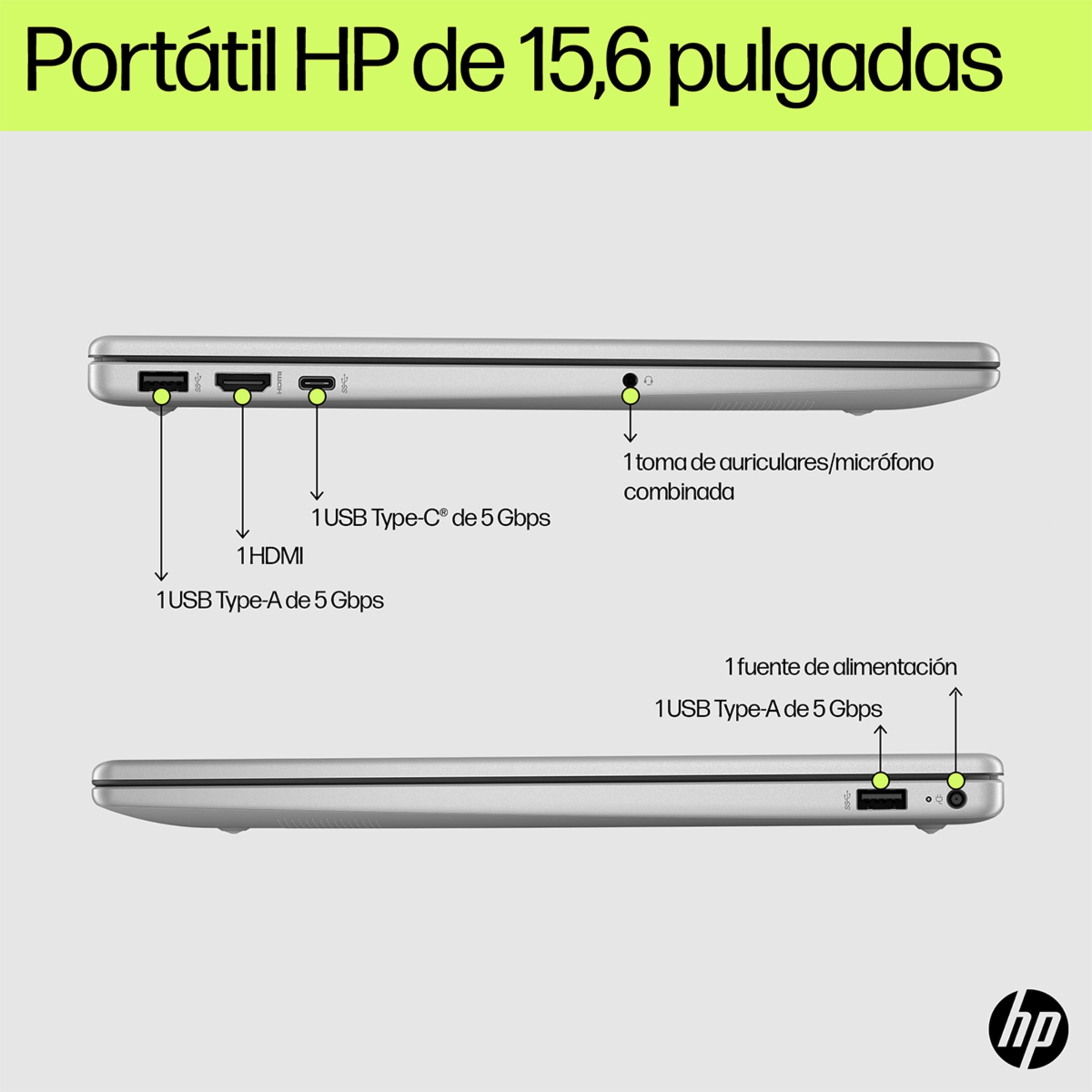 Portátil HP 15-fd0248ns, i3-N305U, 8GB, 512GB SSD, 15,6", W11 Plata-5