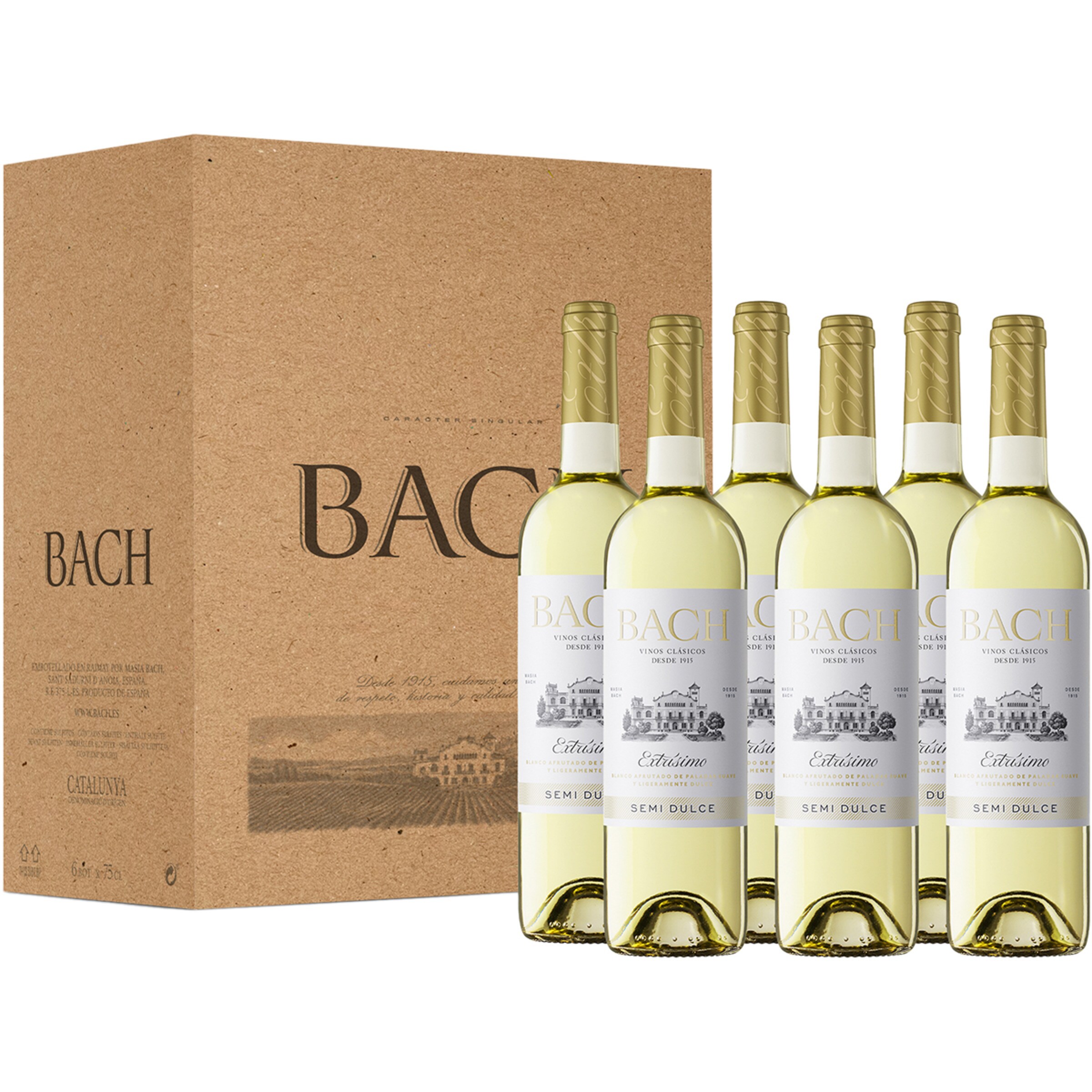 vino blanco semi dulce DO Cataluña caja 6 botellas 75 cl