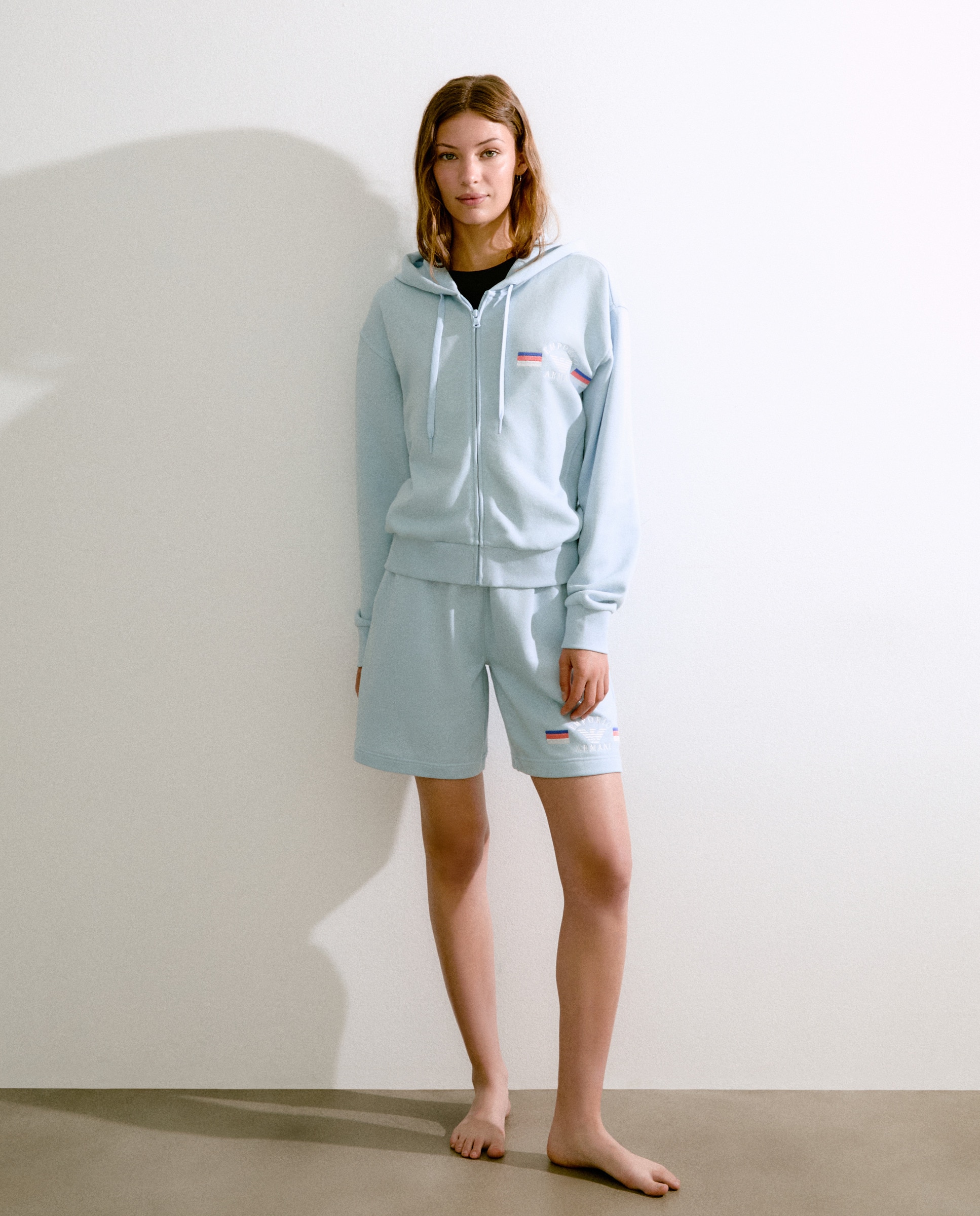 Sweatshirt Aberta de Algodão Azul-2