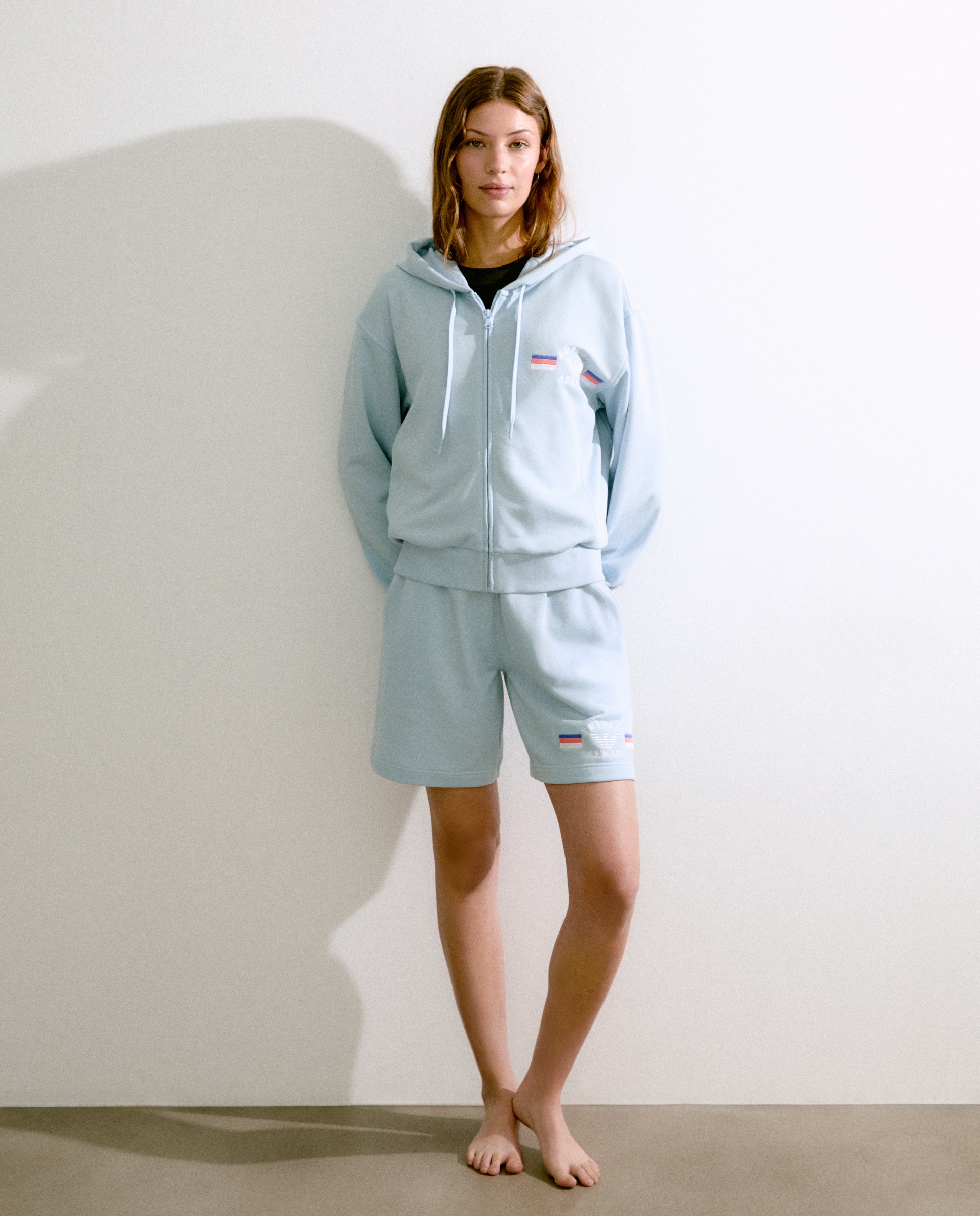 Bermudas de Algodão Azul-1
