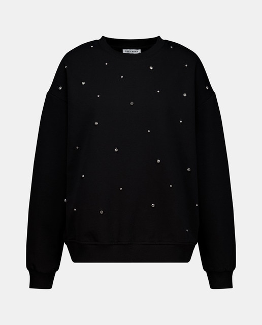 Imagem 0 de Sweatshirt com Decote Redondo e Pedras