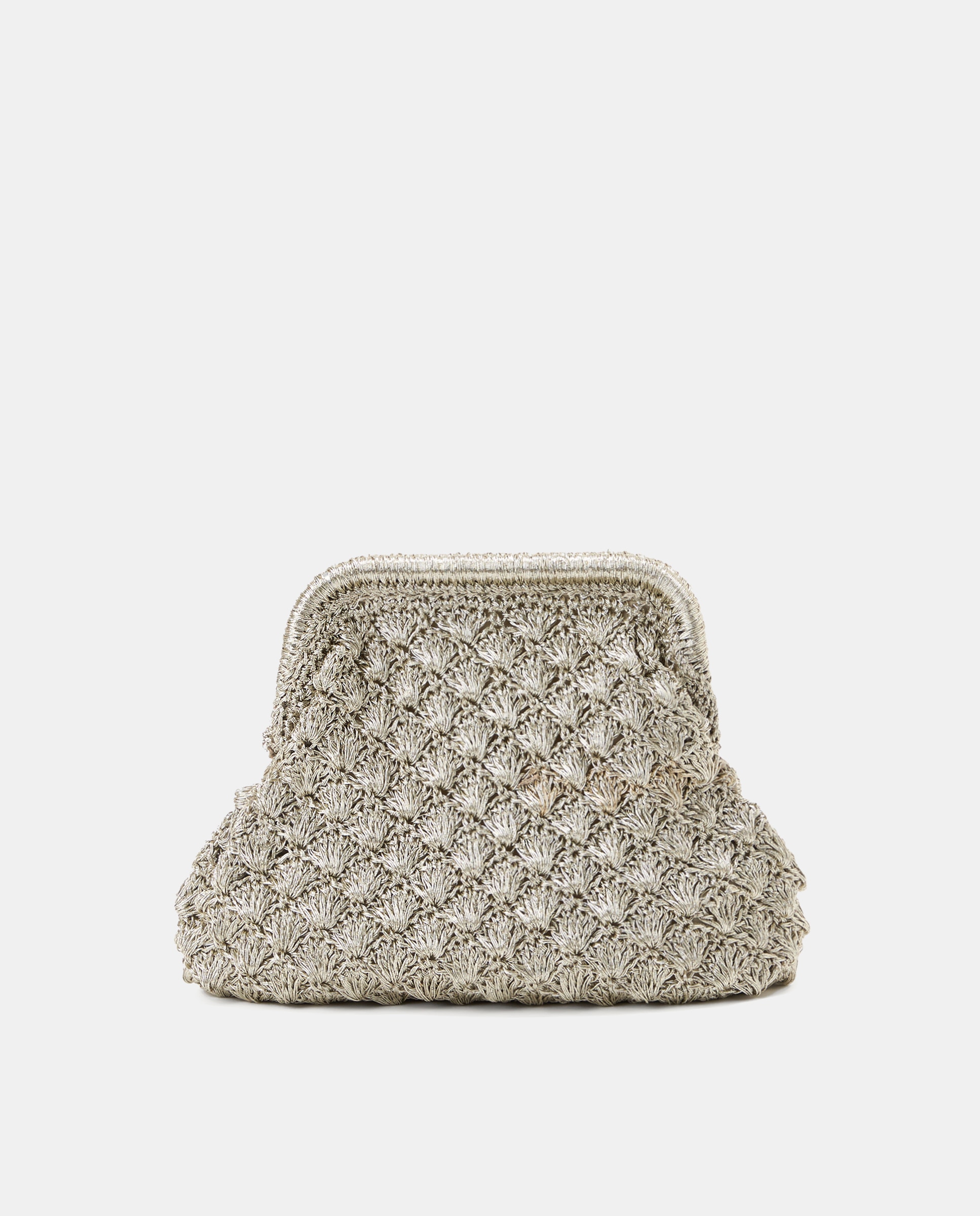 Mala Tipo Pouch de Ráfia com Fio Metalizado Ouro-2