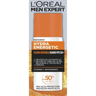 fluido facial solar invisible SPF-50+ con vitamina C 50 ml - L'oreal Men Expert Hydra Energetic