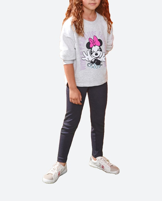 Imagen 0 de Conjunto felpa licencias minnie sudadera con capucha y legging rib  de niña