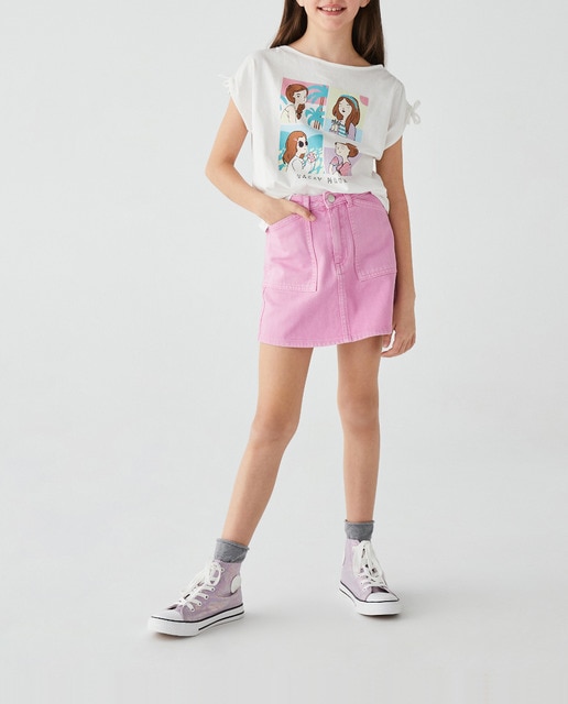 Imagen 0 de Falda de sarga de niña con bolsillo