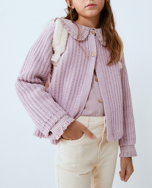 Imagen 0 de Chaqueta de niña en tricot chenilla