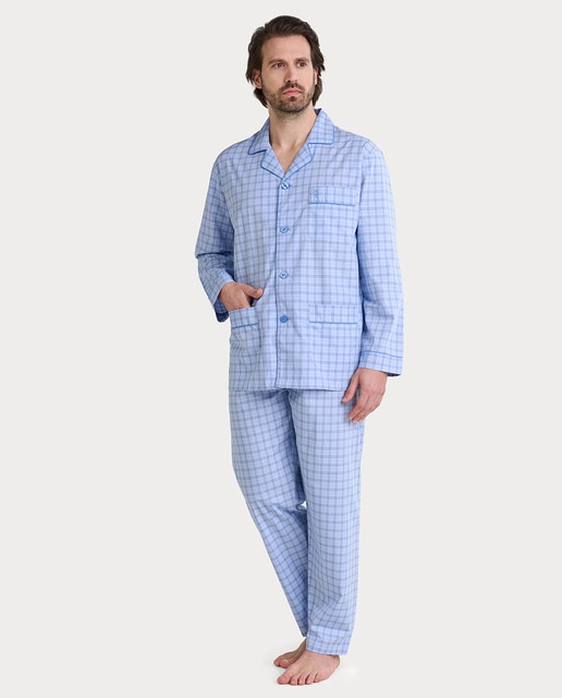 Imagem 0 de Pijama Comprido de Tecido com Aba