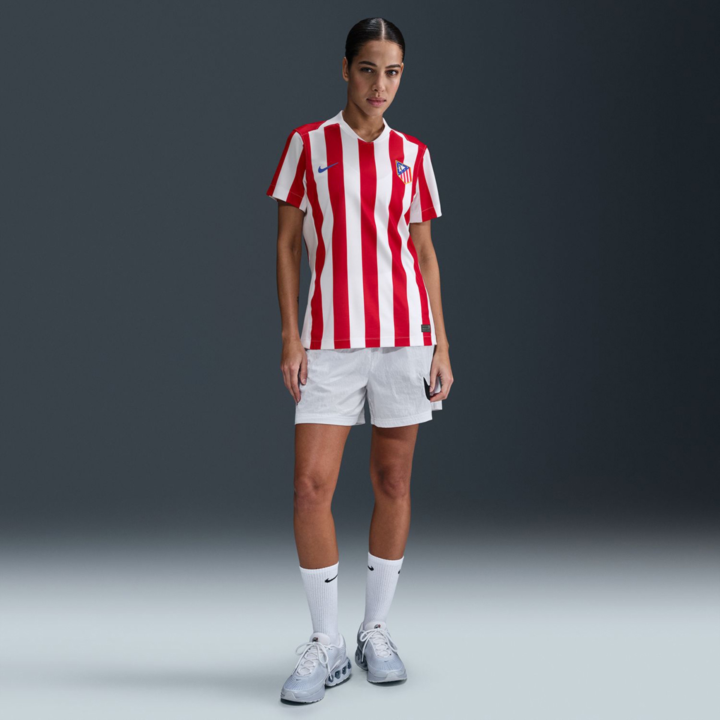 T-shirt de Mulher 1.º Equipamento Atlético de Madrid 2025-2026 Stadium Vermelho / Branco-6