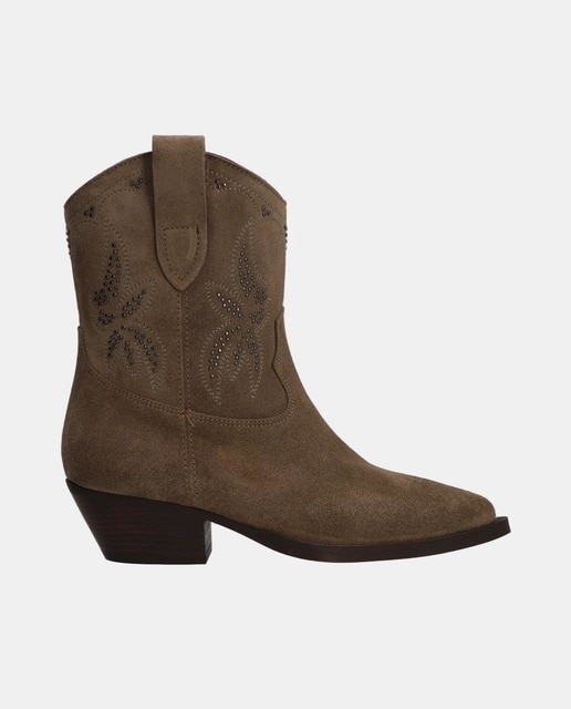 Imagem 0 de Botins em Pele Baby Silk com Sola de Couro Lite e Fecho de Correr