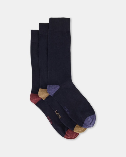Imagen 0 de Pack de 3 calcetines tacon y puntera color hombre