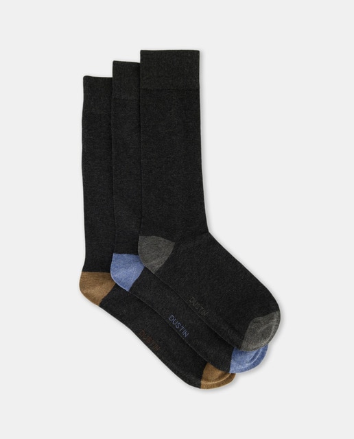 Imagen 0 de Pack de 3 calcetines tacon y puntera color hombre