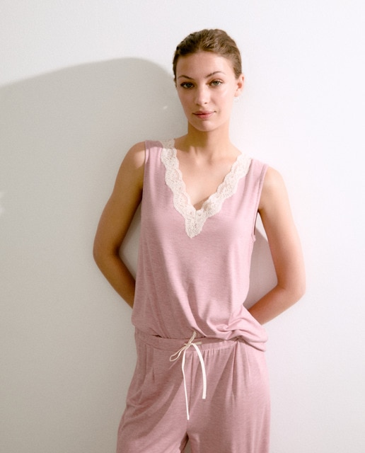Imagen 0 de Camiseta de pijama de mujer con tirantes