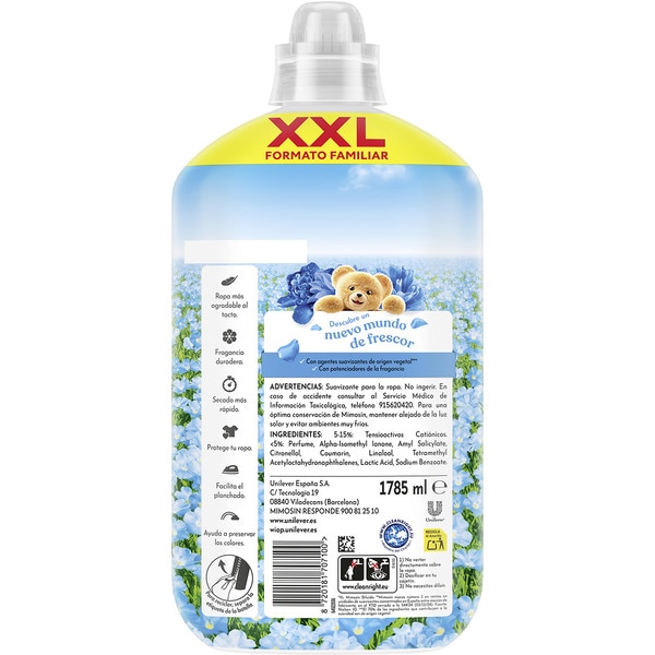 Bright Blue intense scent concentrated fabric softener bottle 105 dose