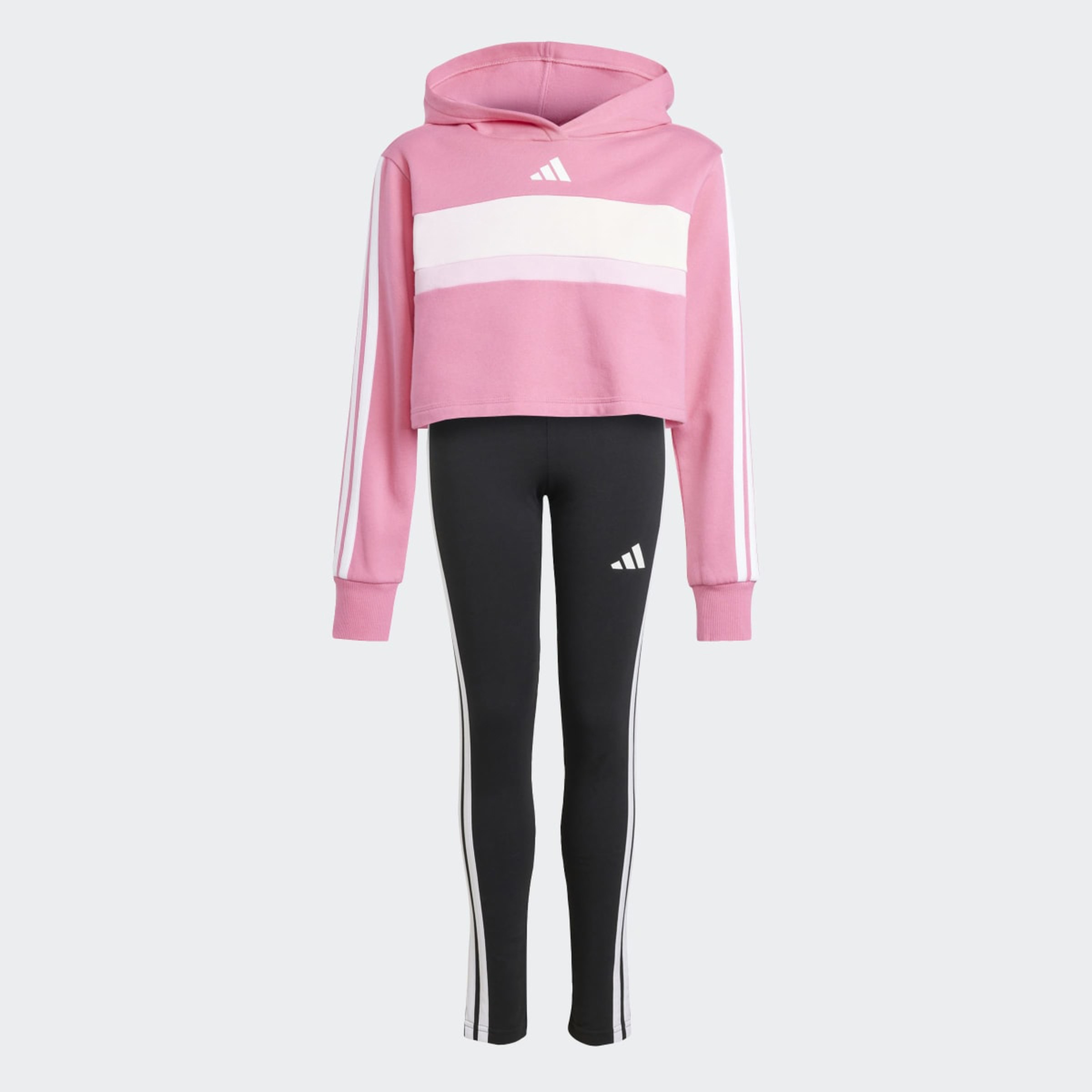 Fato de Treino de Menina Essentials Tiberio Fleece 3 Faixas Rosa-6