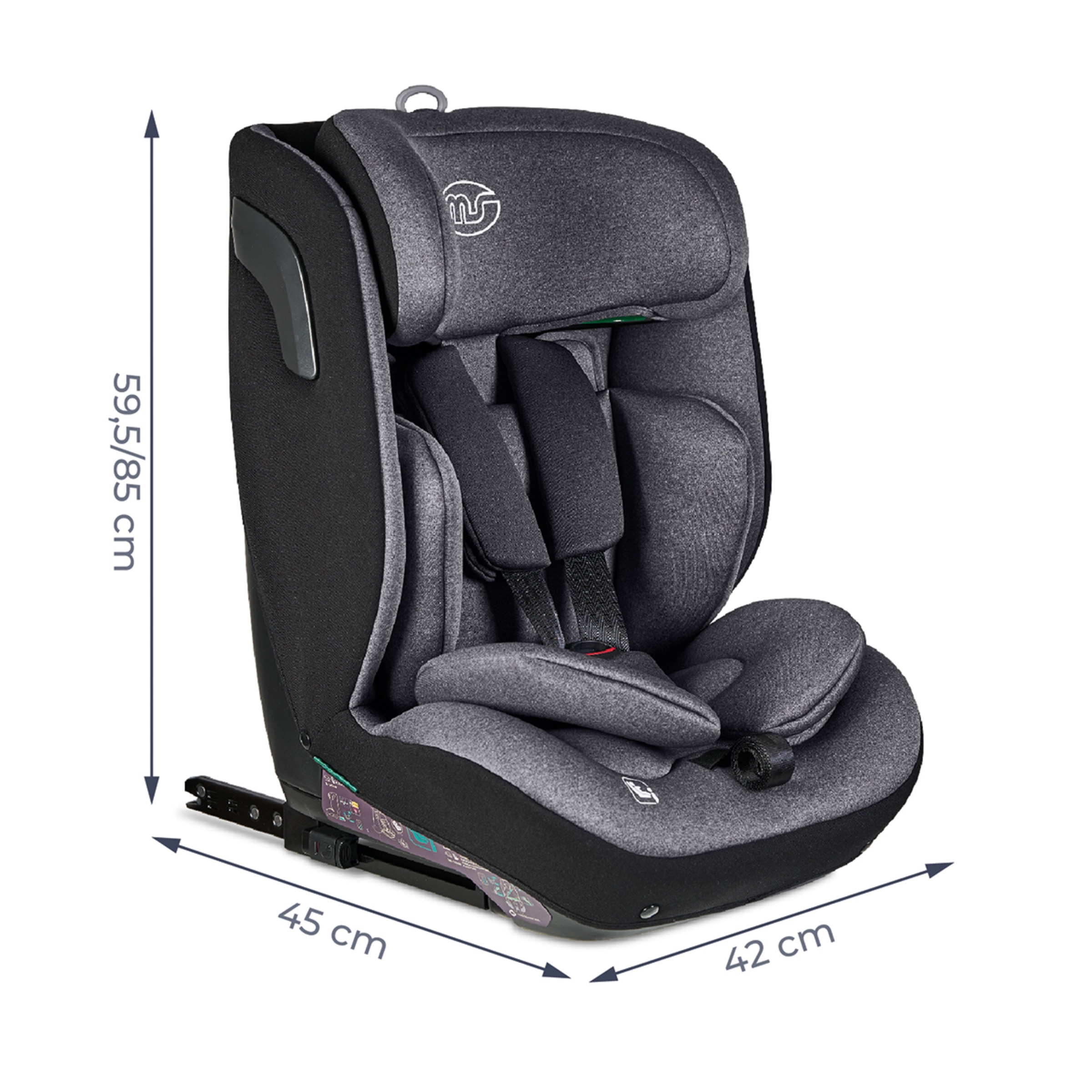 Silla de auto Bari I-Size (75-150cm) Gris-15