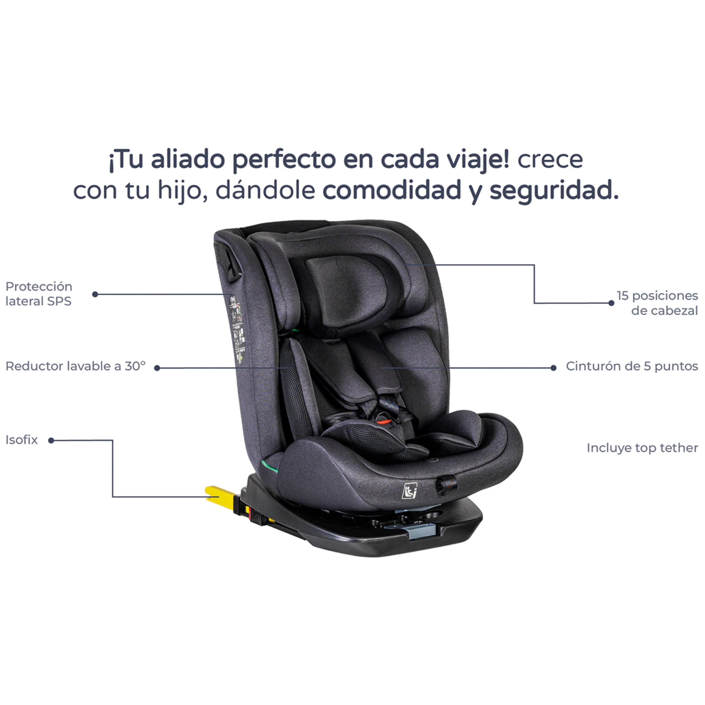 Silla de auto Corfú I-Size (40-150cm) Gris-22