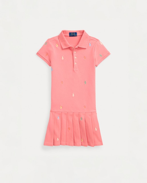 Imagen 0 de Vestido de niña de tipo polo de piqué elástico