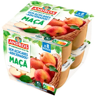 Puré de Maçã Pack 8 embalagem 100 g - Andros