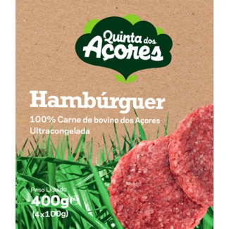 Hambúrguer de Bovino sem Glúten 4 unidades embalagem 400 g - Quinta Dos Açores