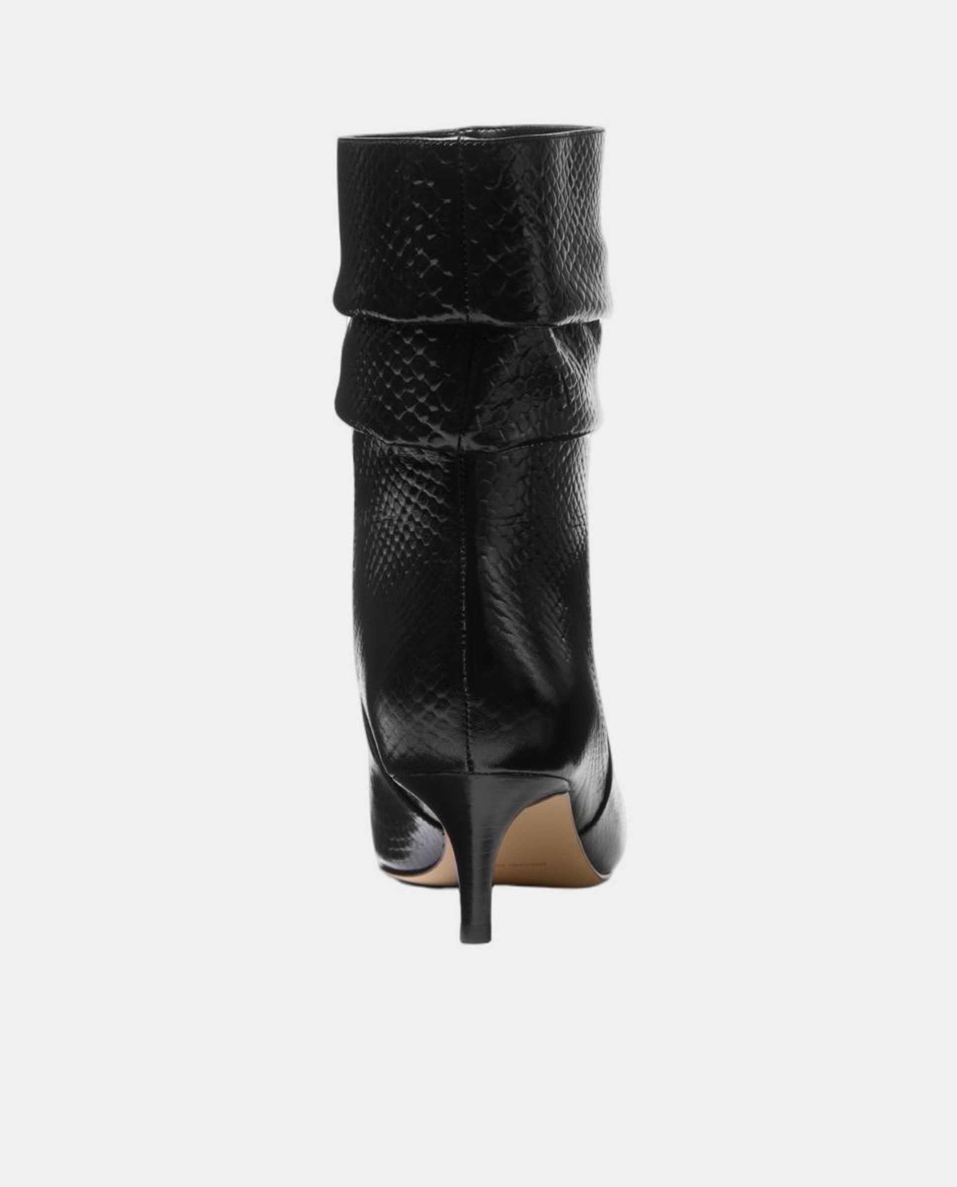 Botins de Salto Dawn com Efeito Enrugado Preto-3