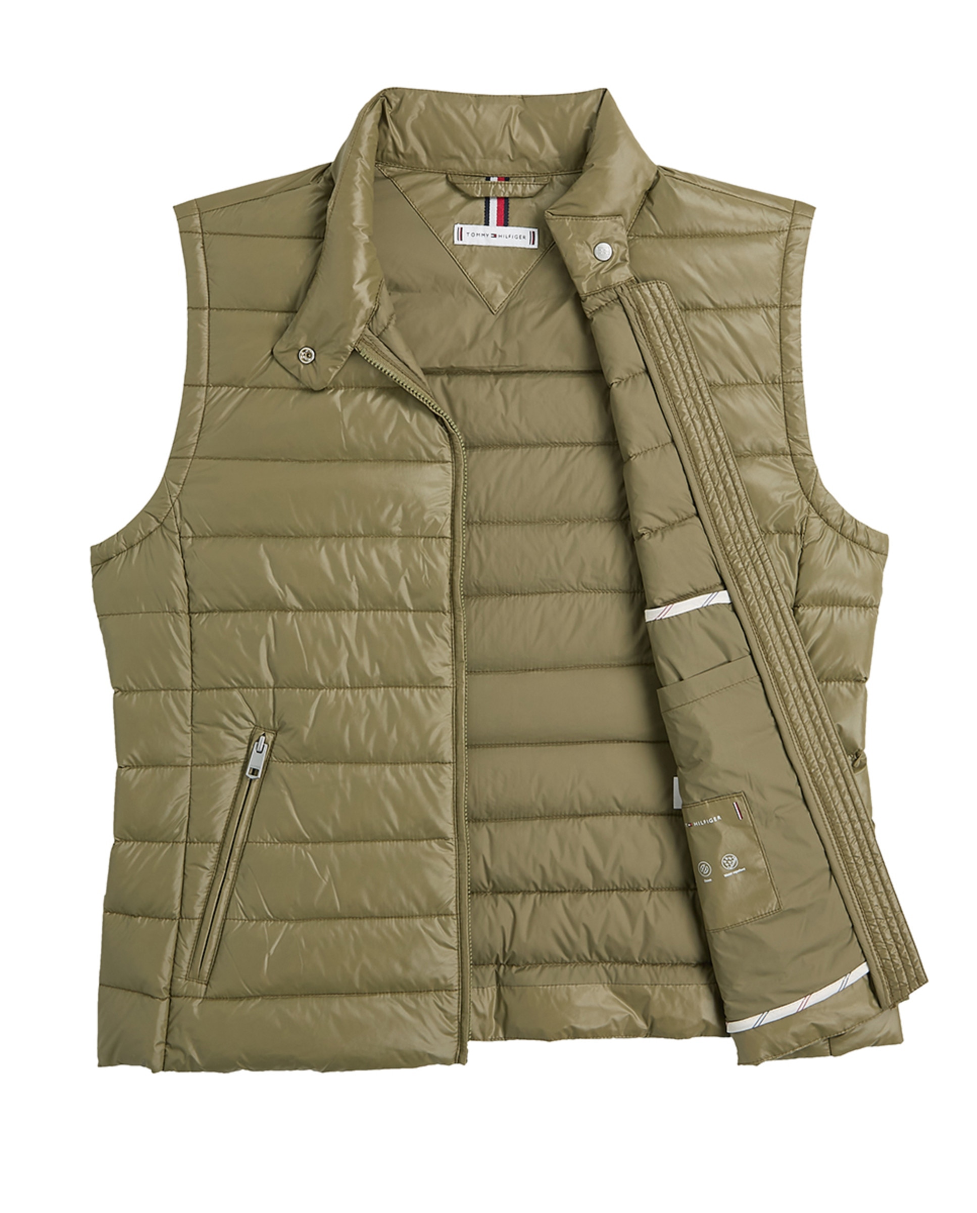 Colete Acolchoado com Fecho de Correr Verde-militar-3