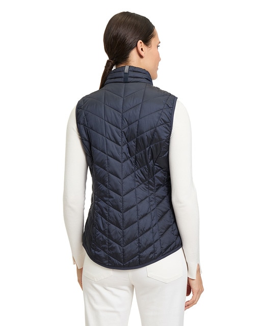Imagen 0 de Chaleco plumas de mujer acolchado con bolsillos cremalleras laterales