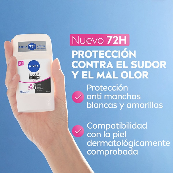 Black and White Clear 72 h active protection deodorant container 50 ml
