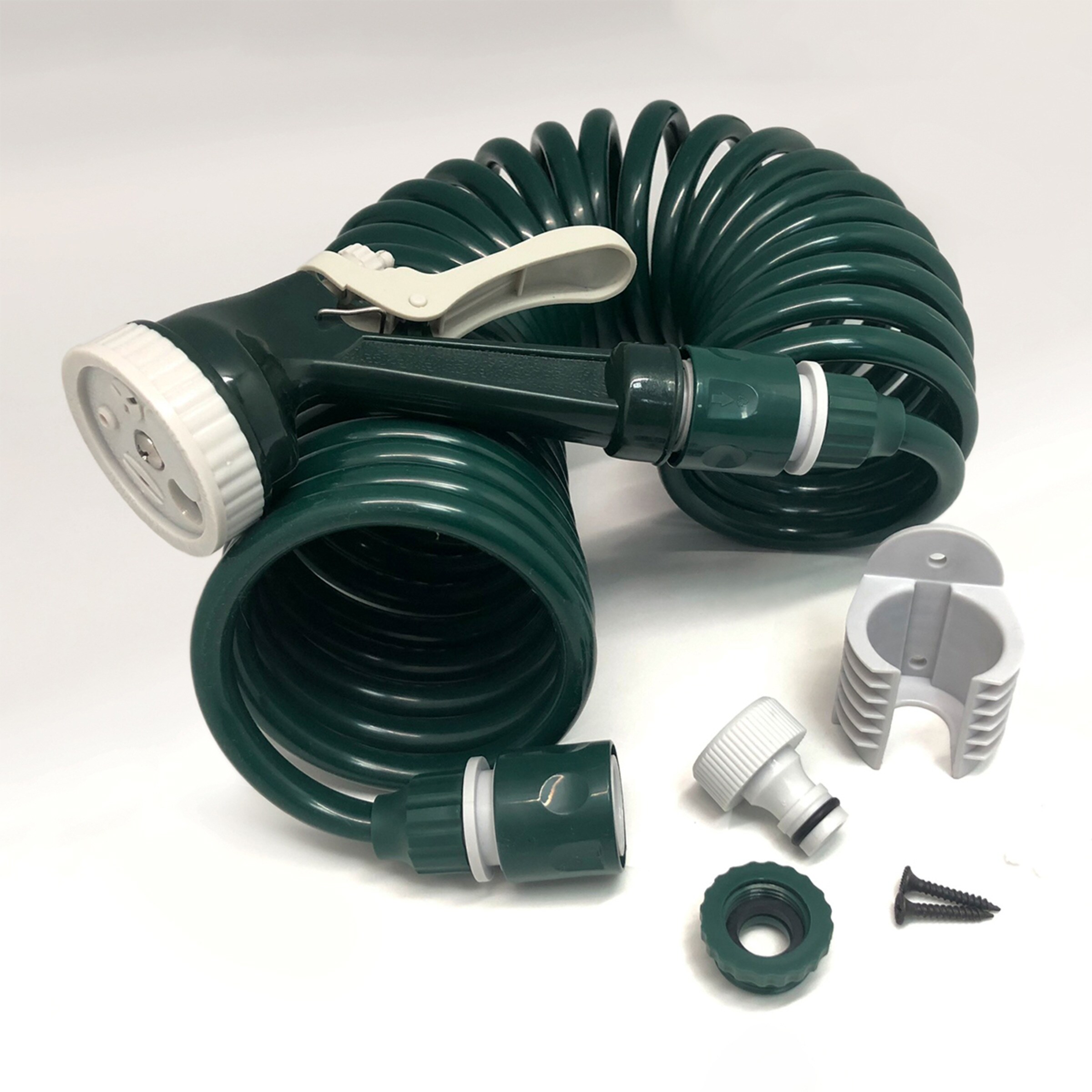 Manguera helicoidal con accesorios Verde-1
