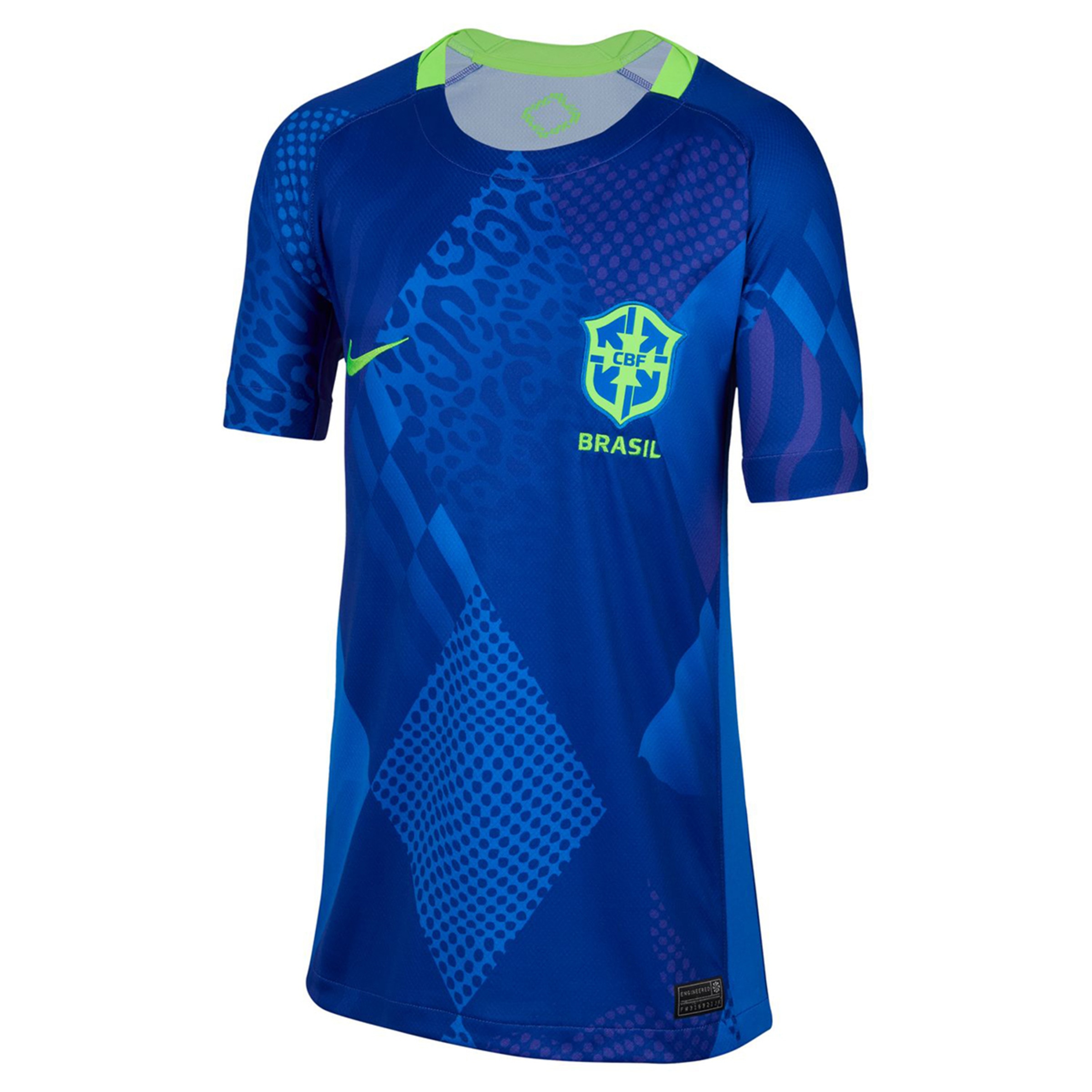 T-shirt de Criança 2.º Equipamento Brasil CBF 2025 Stadium Azul-11