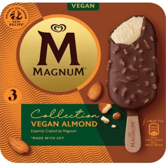 Gelado Vegan de Amêndoas Pack 3 unidades embalagem 270 ml - Magnum