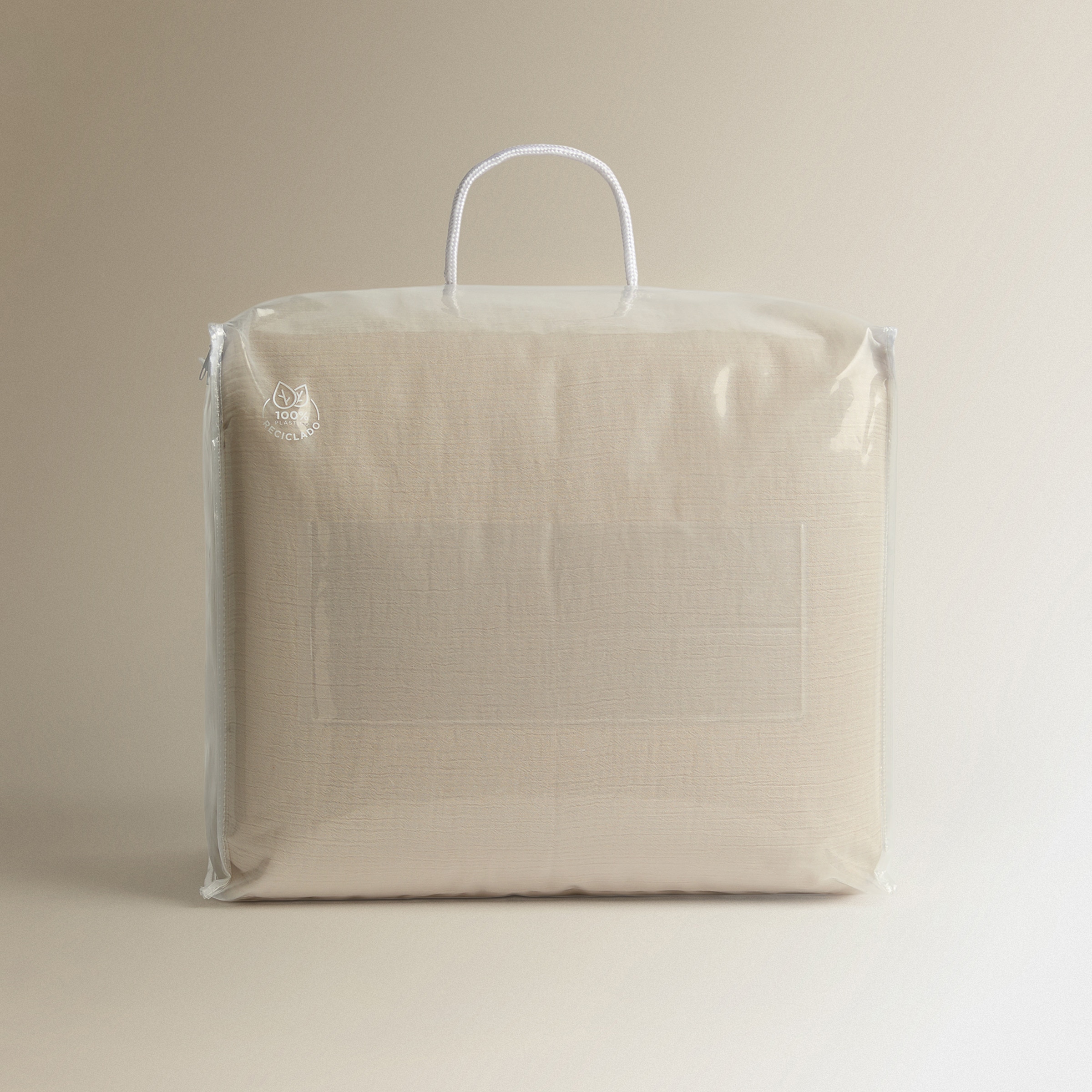 Edredón reversible con funda de cojín Gofre Beige-6