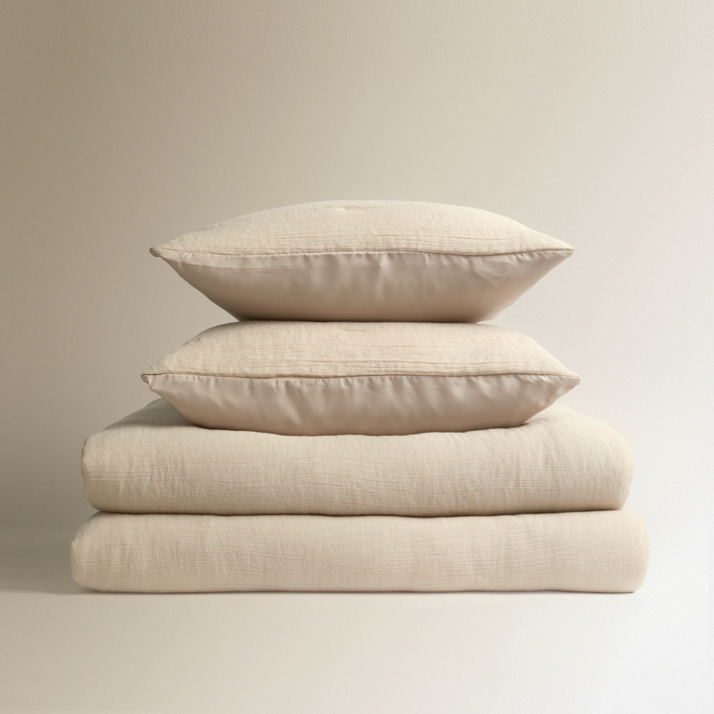 Edredón reversible con funda de cojín Gofre Beige-5