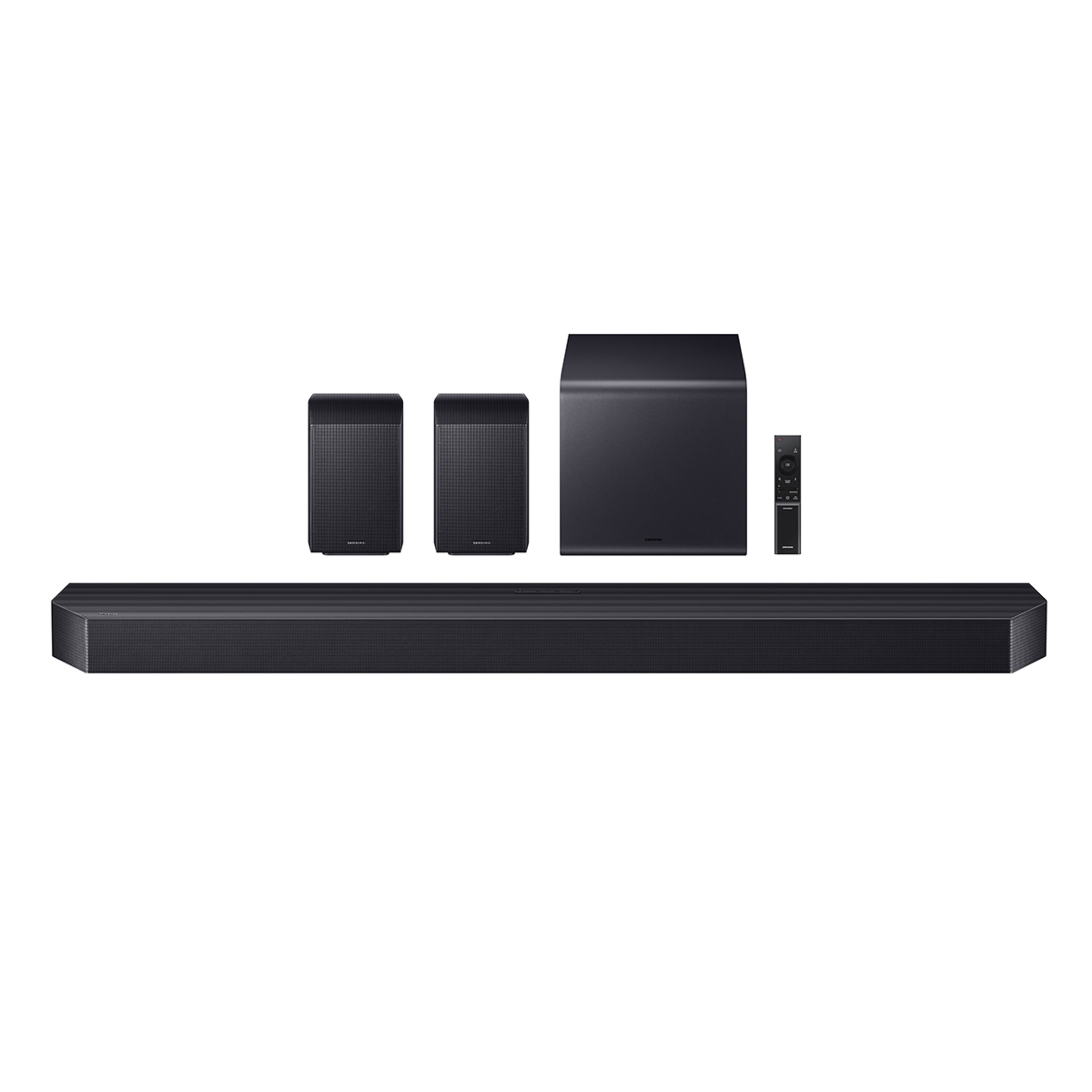 Barra de sonido Samsung 2025 HW-Q990F, Dolby Atmos y DTS: X, Q-Symphony, 11.1.4 con 23 altavoces, 756W, Subwoofer inalámbrico 8" de 300W, Wi-Fi Negro-3