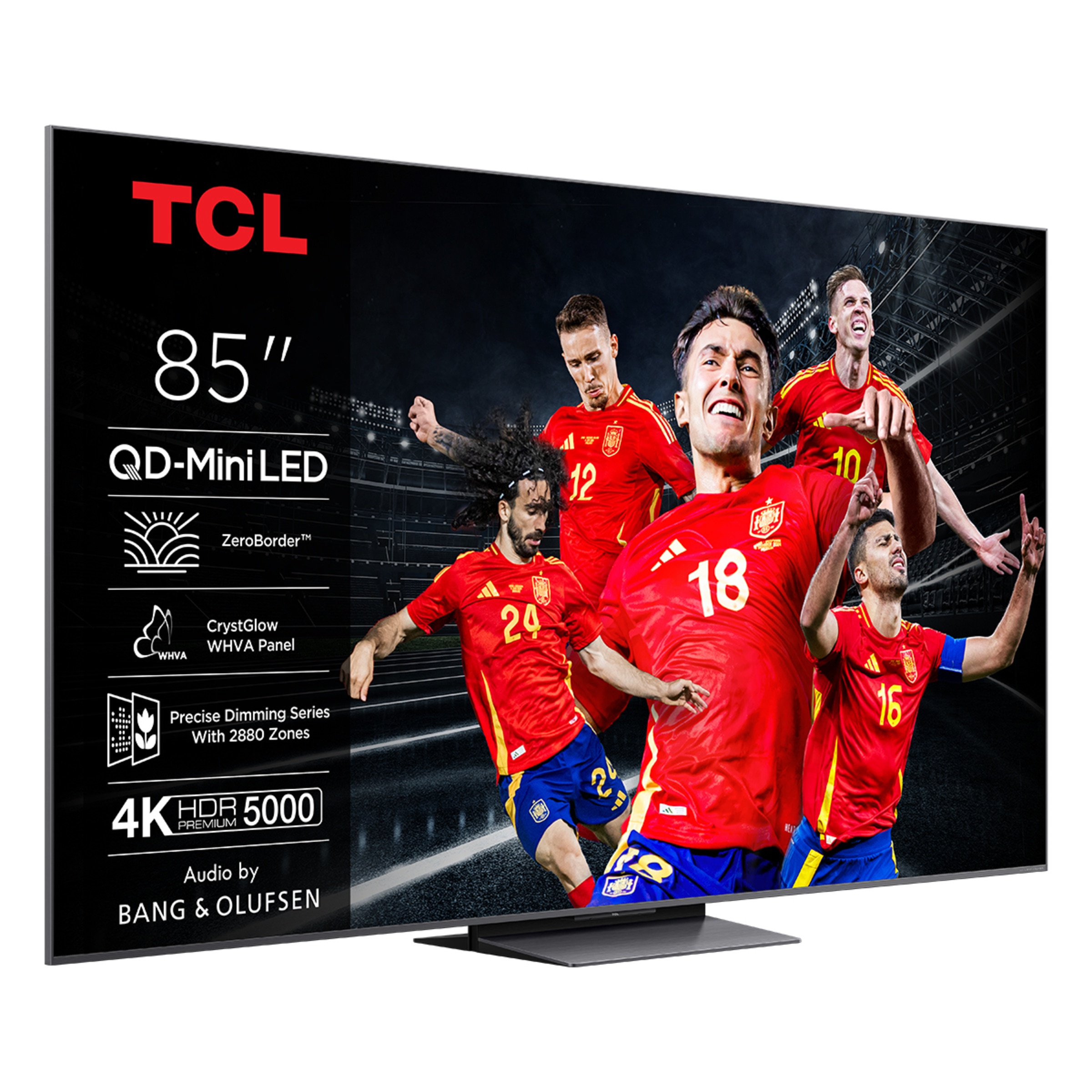 TV QD-Mini LED 215,9 cm (85") TCL 85C8K, 4K HDR Premium 5000, ZeroBorder, Smart TV Google TV, control por voz Titanio-1