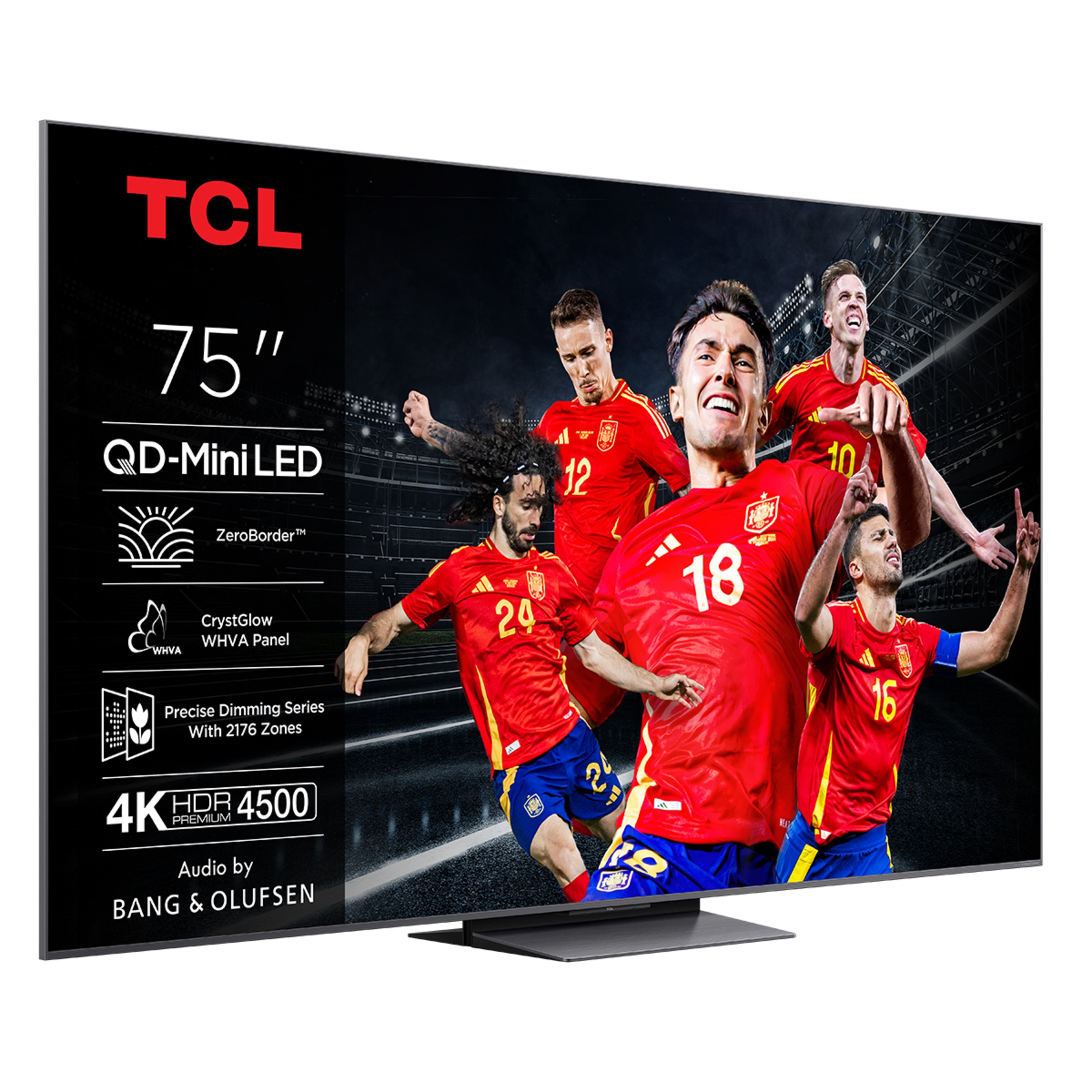 TV QD-Mini LED 190,5 cm (75") TCL 75C8K, 4K HDR Premium 5000, ZeroBorder, Smart TV Google TV, control por voz Titanio-1