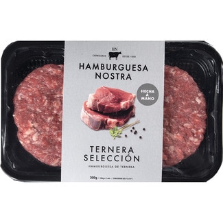 Ternera Selección hamburguesa de ternera hechas a mano sin gluten 2 unidades bandeja 300 g - Hamburguesa Nostra