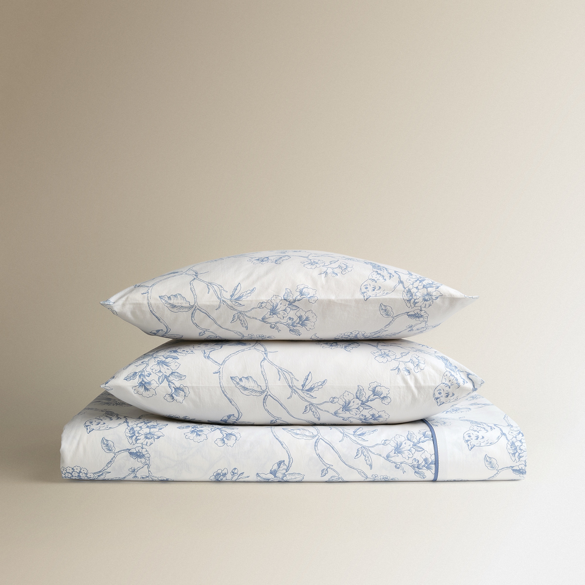 Conjunto de Lençóis de Algodão Birds Azul-5