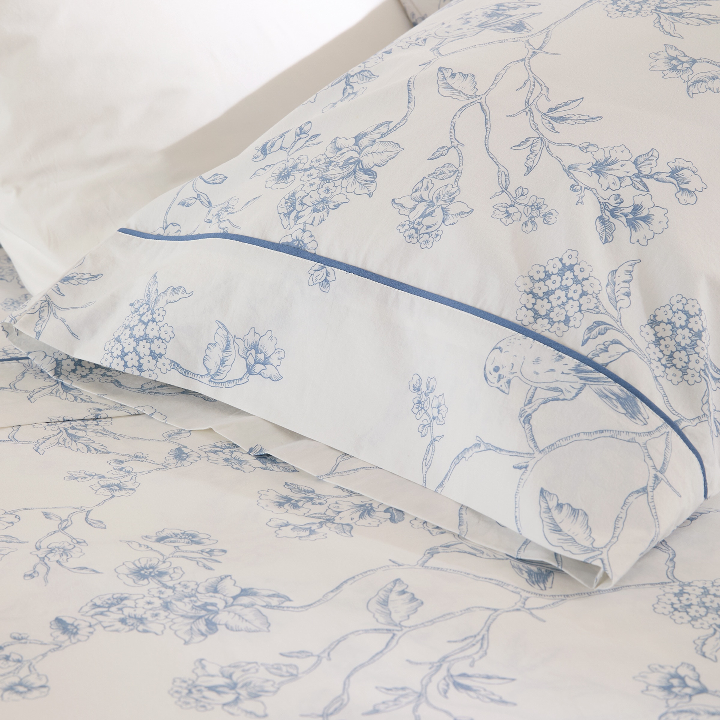 Conjunto de Lençóis de Algodão Birds Azul-3