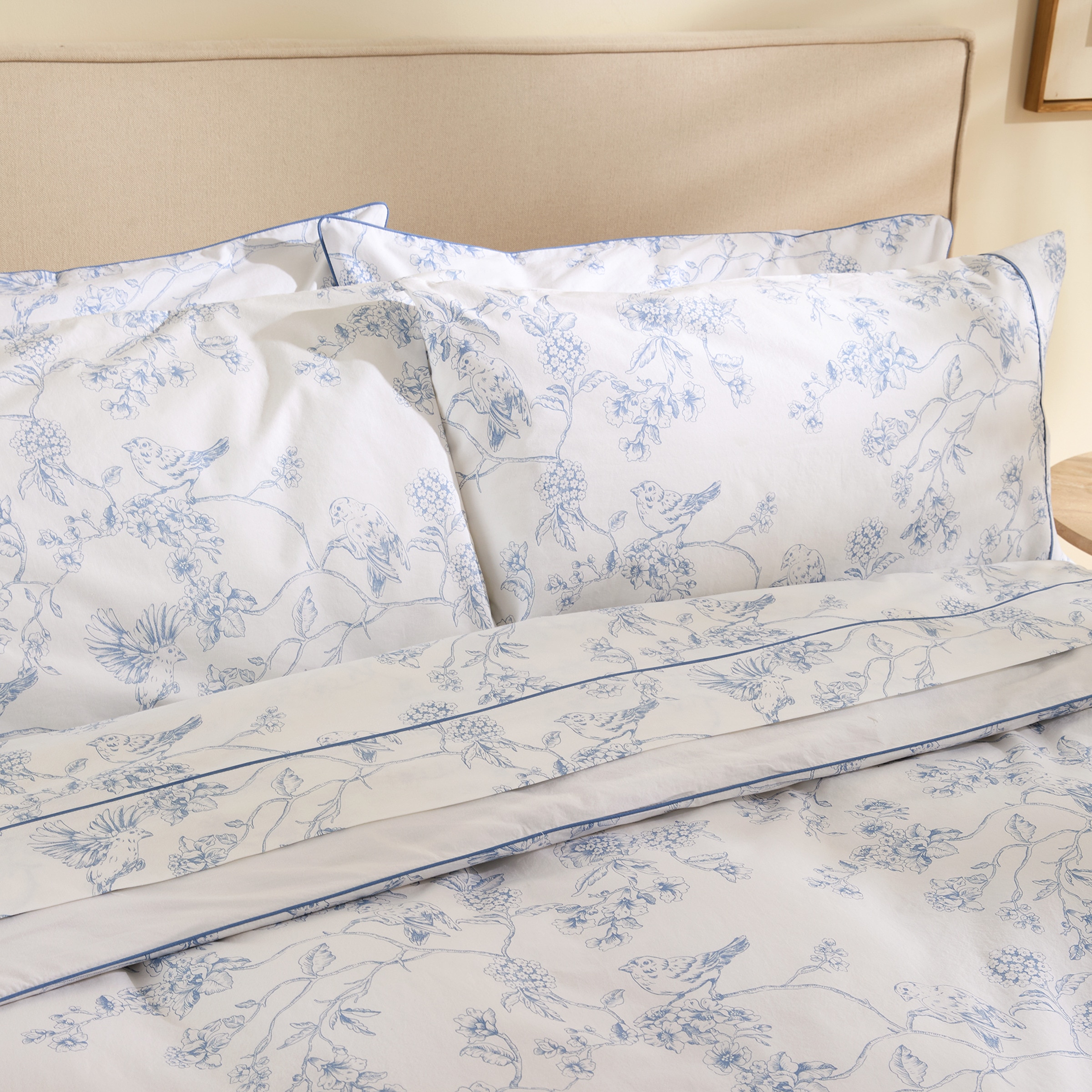 Conjunto de Lençóis de Algodão Birds Azul-4