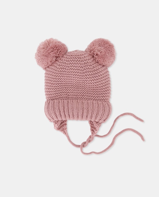 Imagem 0 de Gorro Liso de Malha Link de Bebé com Dois Pompons