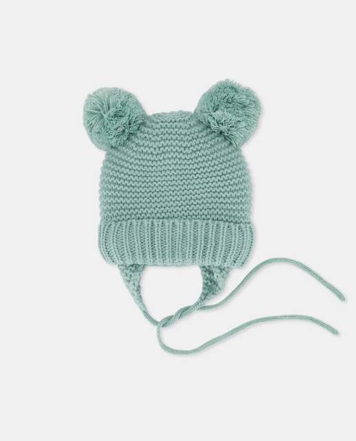 Imagem 0 de Gorro Liso de Malha Link de Bebé com Dois Pompons