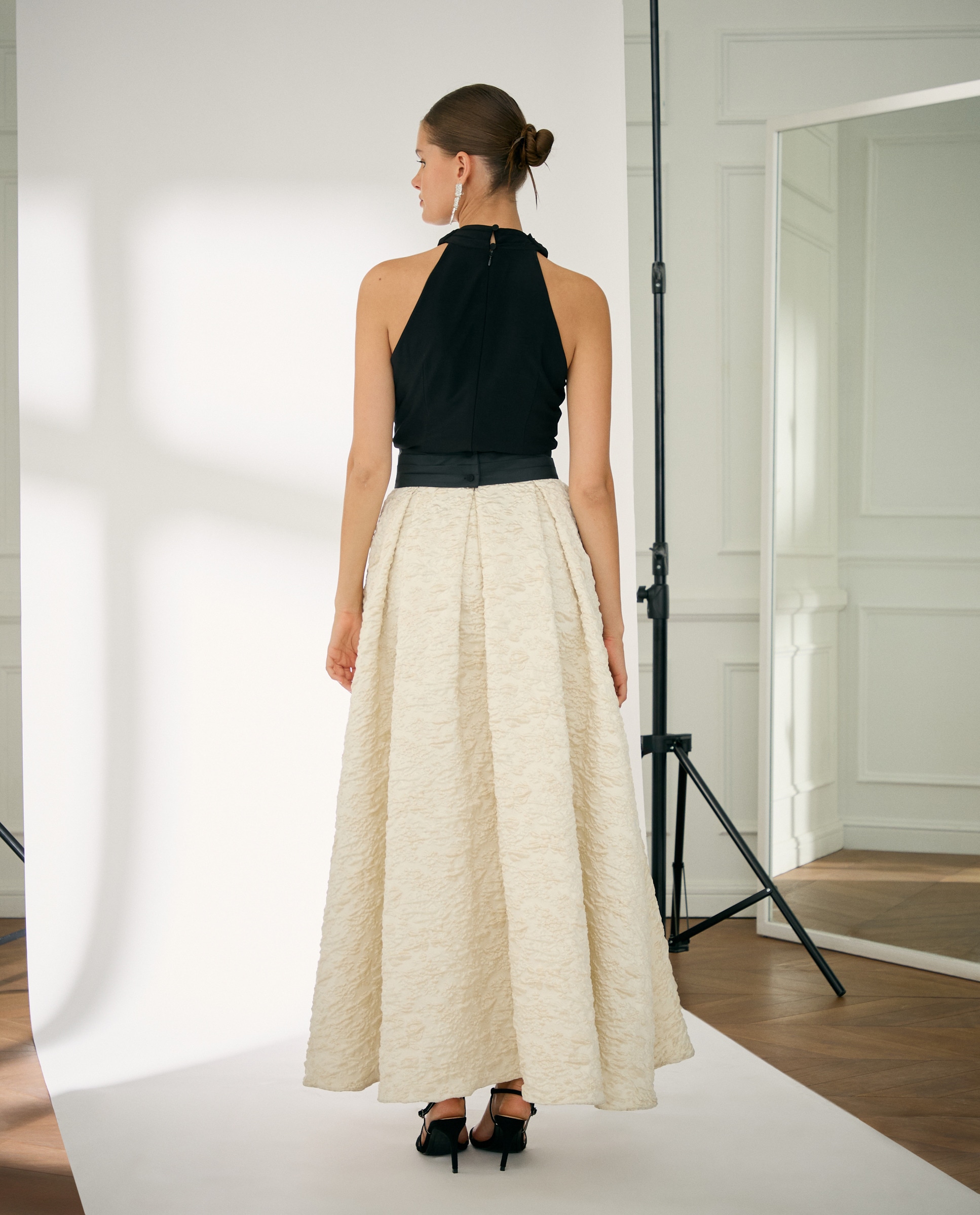 Vestido Comprido com Volume 120 Cru-3