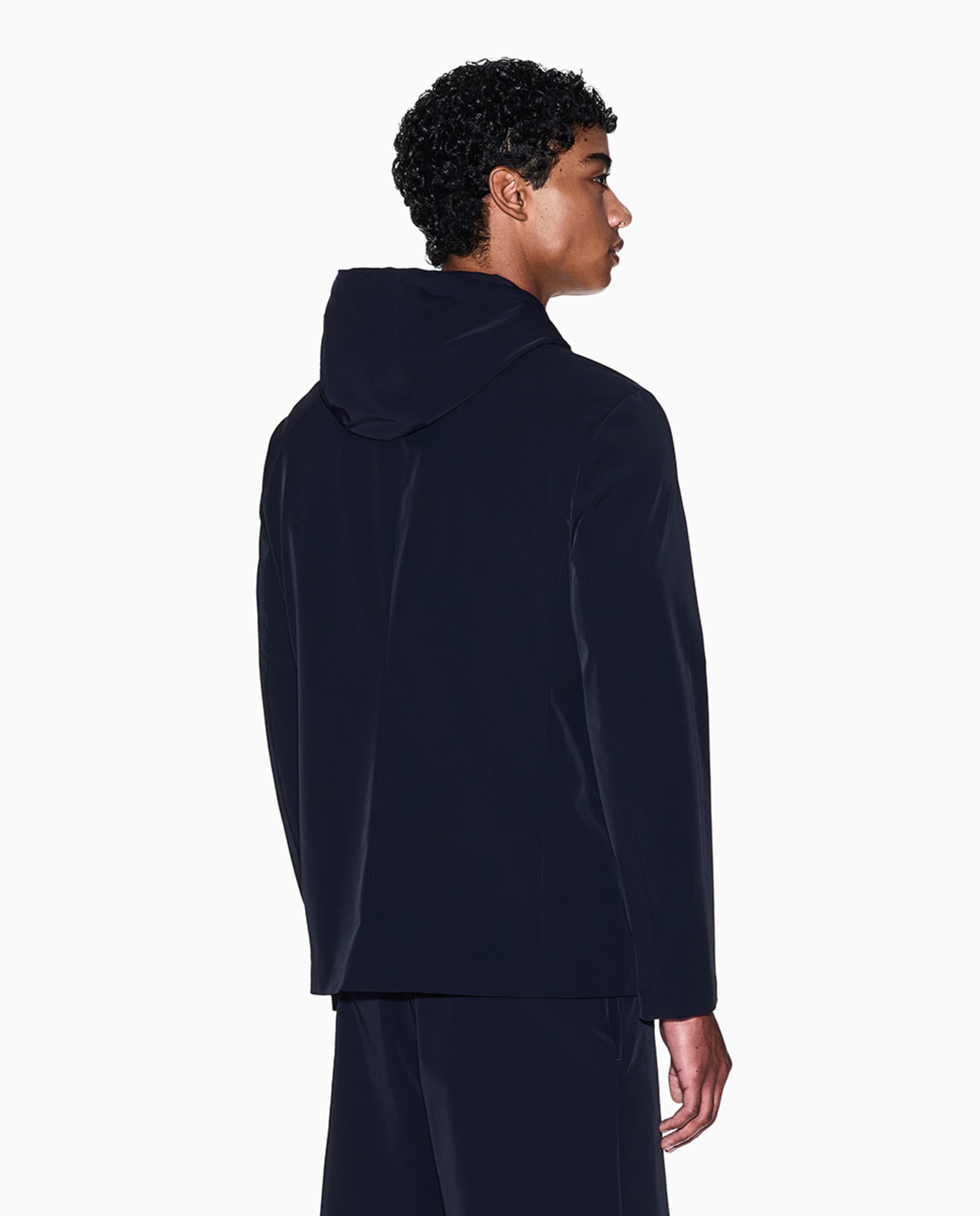 Casaco Regular Fit em Nylon Elástico com Colete Desmontável Azul-marinho-2