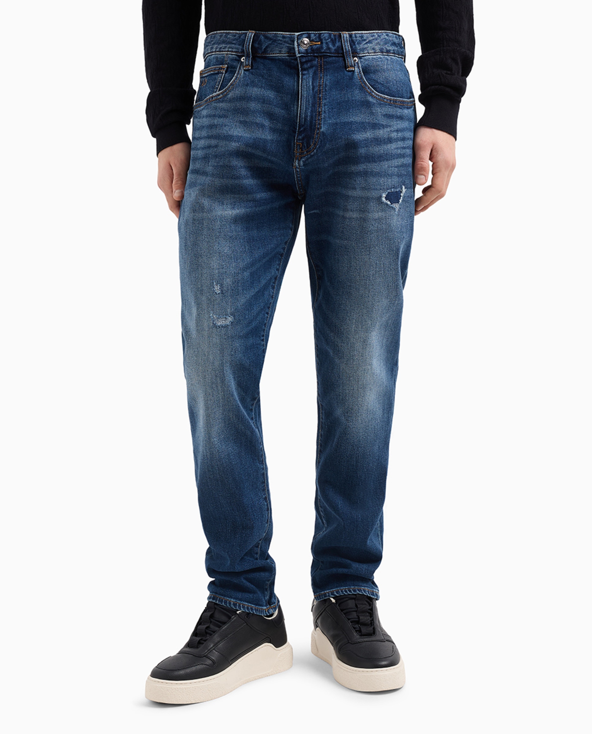 Jeans J13 Regular Fit com Lavagem Azul-2