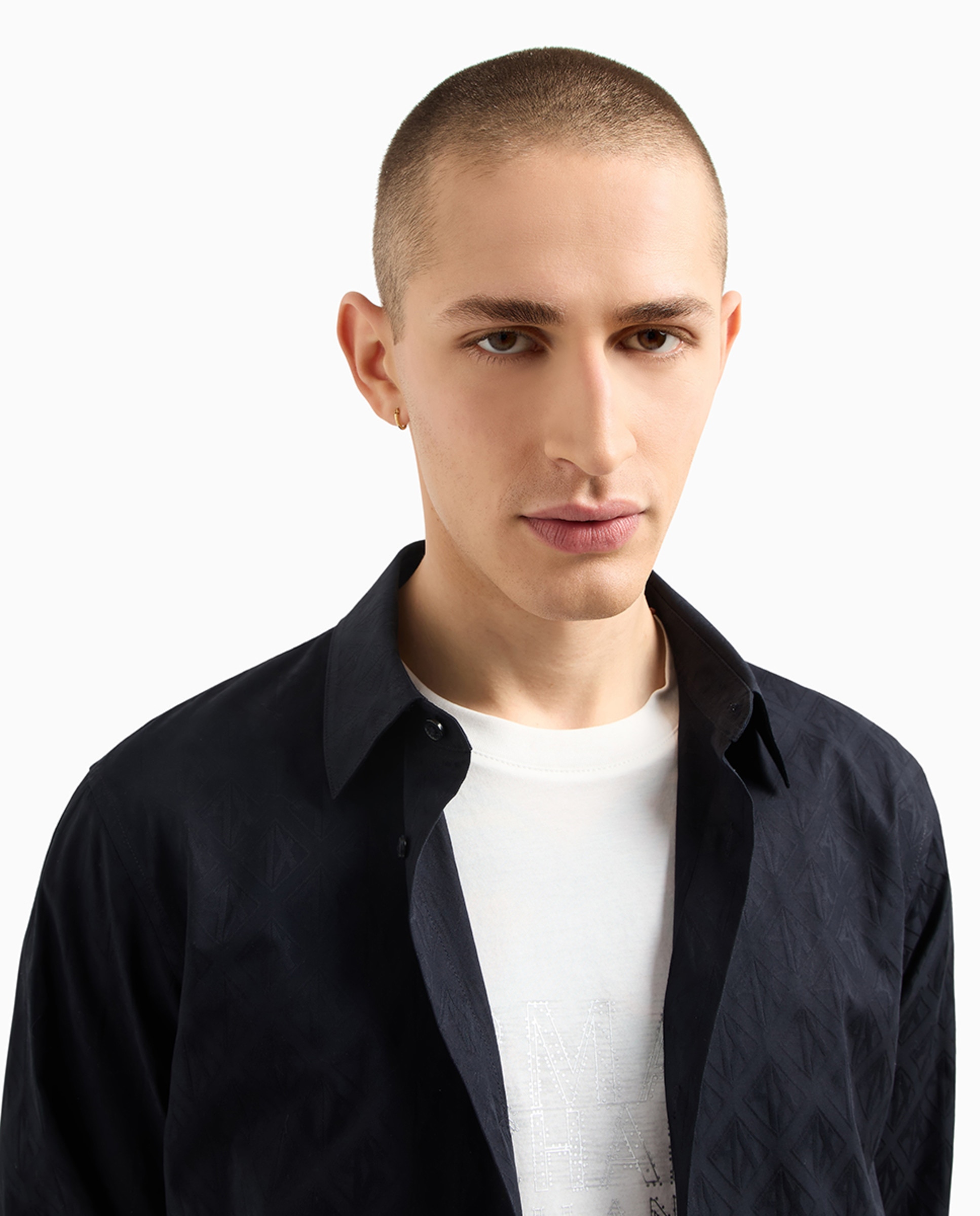 Camisa Regular Fit com Logótipos Azul-marinho-3