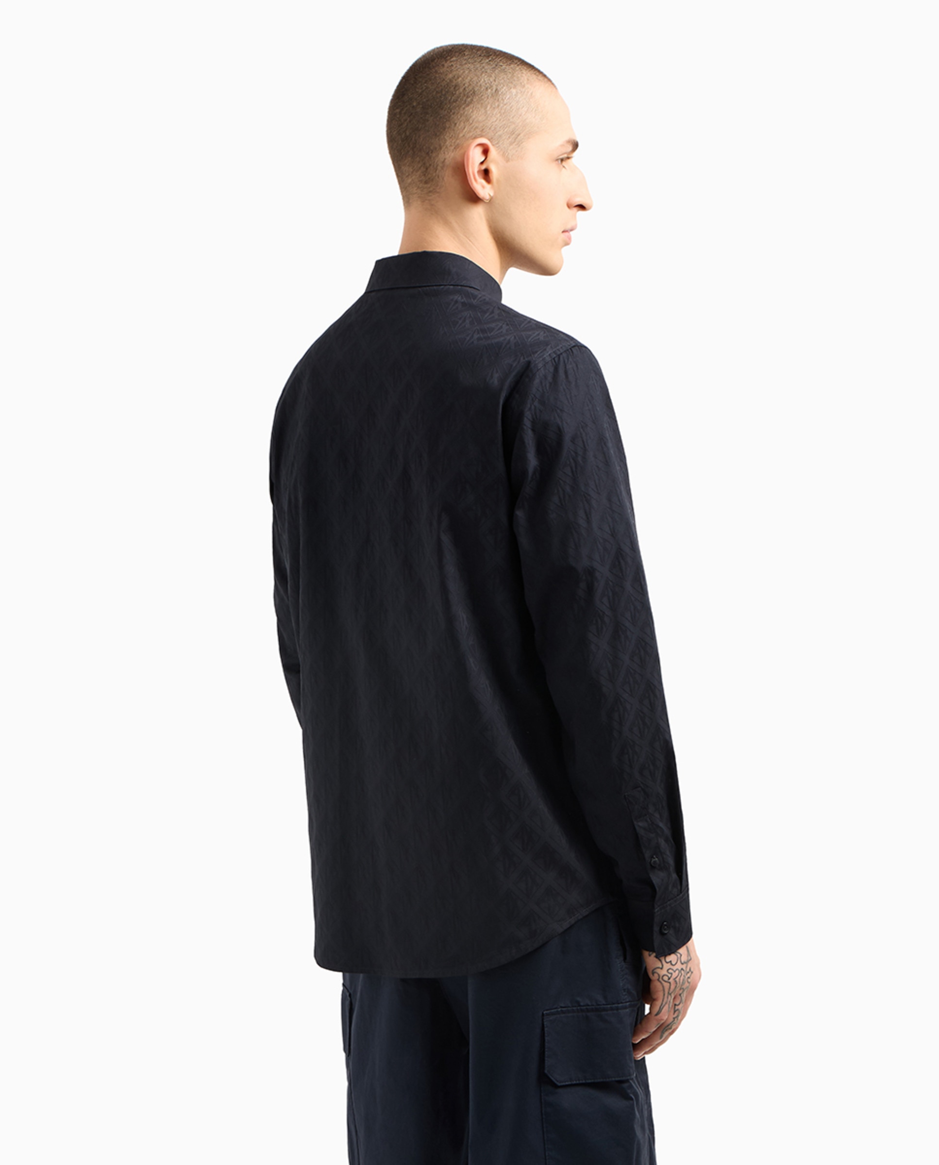 Camisa Regular Fit com Logótipos Azul-marinho-2