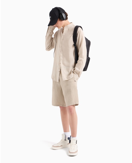 Imagen 0 de Bermuda de hombre regular fit en mix de lino