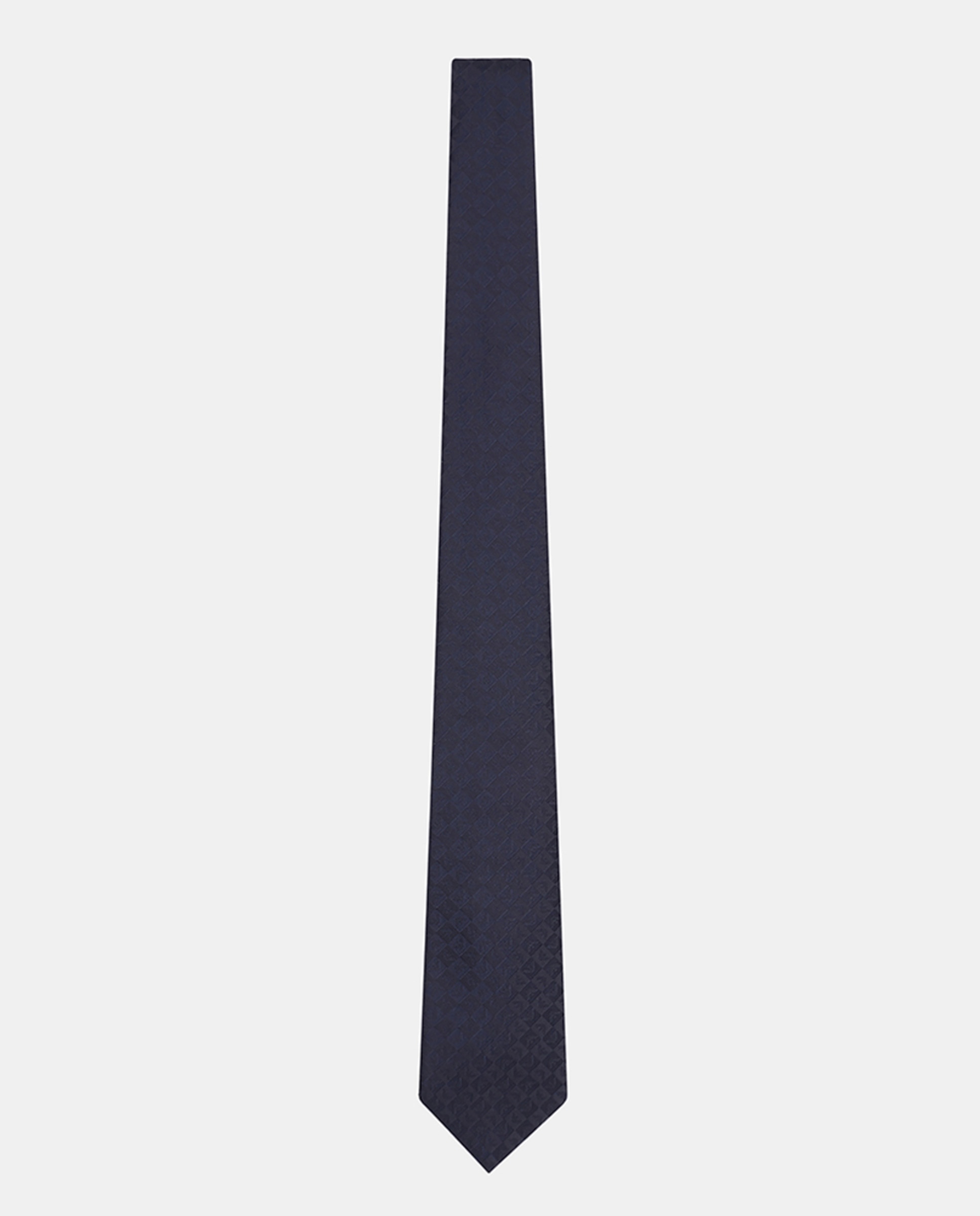 Gravata de Seda com Detalhe de Águias em Jacquard Azul-marinho-1